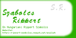 szabolcs rippert business card